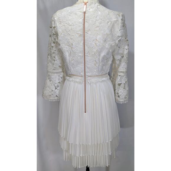 Ted Baker London Stefoni Tie the Knot Bridal Lace Pleated Dress Size 1(US 4) NWT - Picture 6 of 10